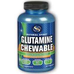 Natural Sport Glutamina Mastigável Sabor Laranja 60 Unidades - Suporte Muscular e Recuperação