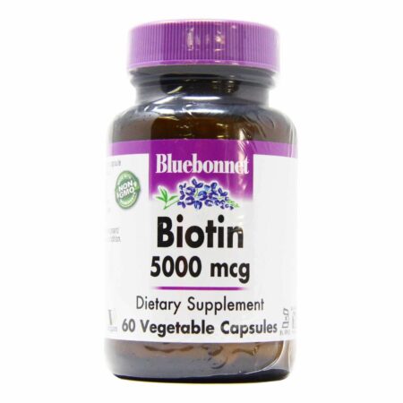 Bluebonnet Nutrition, Biotina 5000 mcg - 60 Cápsulas Vegetarianas