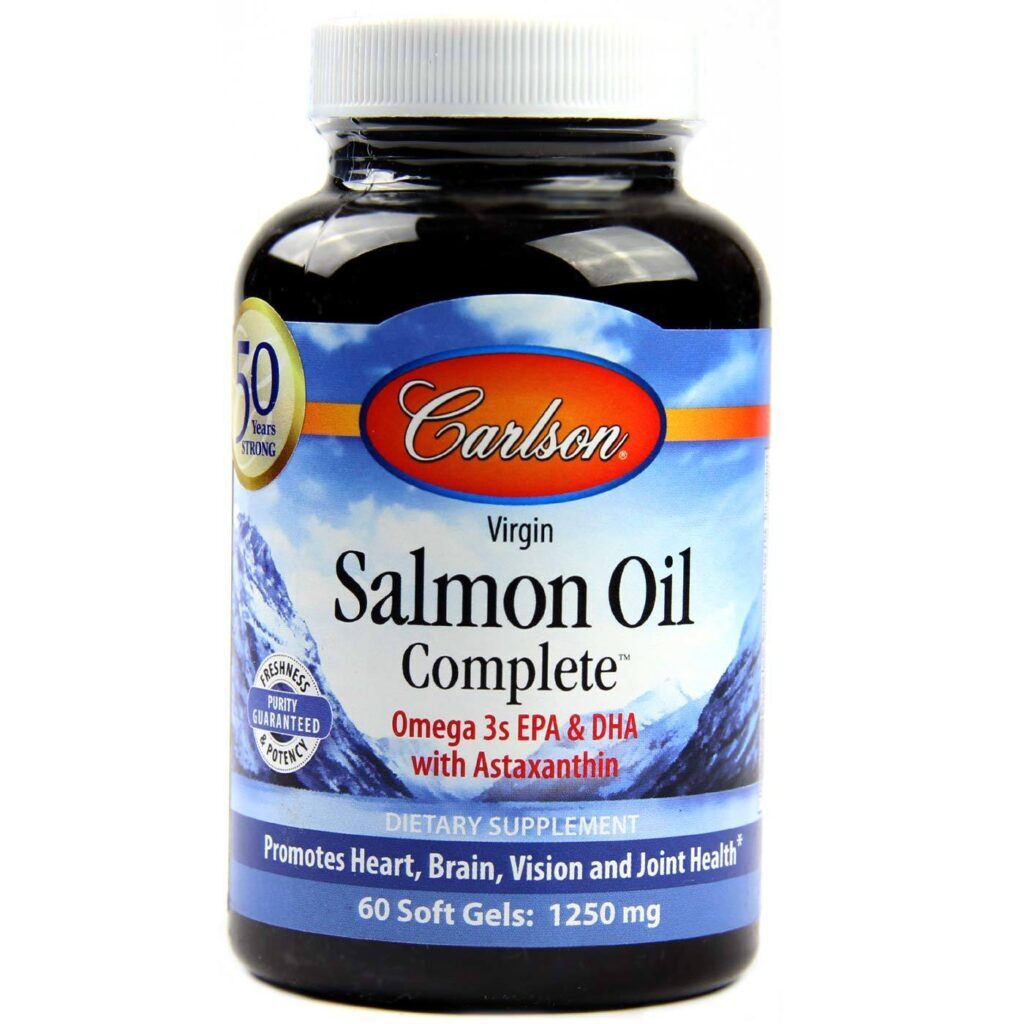 Carlson Labs Óleo de Salmão Completo - 60 Cápsulas: Saúde do Coração e Cérebro