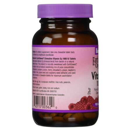 Bluebonnet Nutrition, Vitamina D3 1.000 UI, Framboesa - 90 Tabletes - Image 4