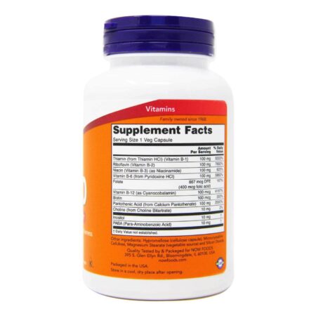 Now Foods, Vitamina B-100 - 100 Cápsulas - Image 3