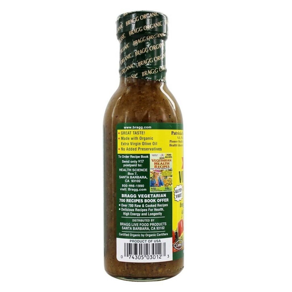 Bragg Molho para Salada Vinagrete - Temperos Naturais e Sabor Autêntico - 354mL - Imagem 3