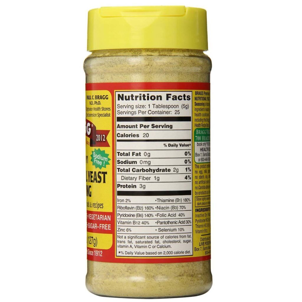 Tempero de Levedura Nutricional Bragg 127g: Sabor Umami e Nutrição Essencial para Sua Cozinha - Imagem 2
