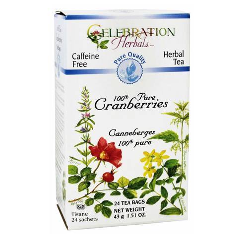 Chá de Cranberry Celebration Herbals - 24 Saquinhos de Chá para Bem-Estar