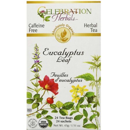 Celebration Herbals, Chá de Folhas de Eucalipto - 24 Sacos de Chá