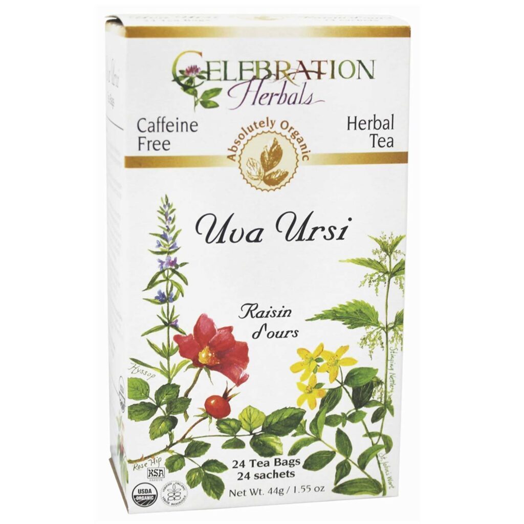 Celebration Herbals Chá Orgânico de Uva Ursi - 24 Sacos de Chá para Bem-Estar Urinário