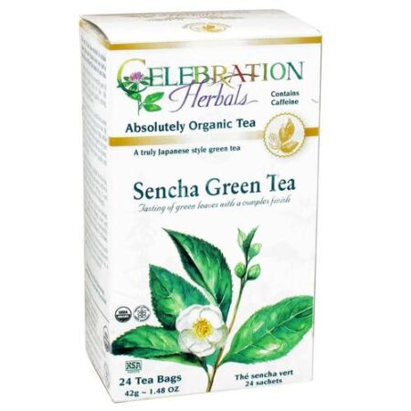 Celebration Herbals, Chá Verde Sencha Orgânico - 24 Saquinhos de Chá