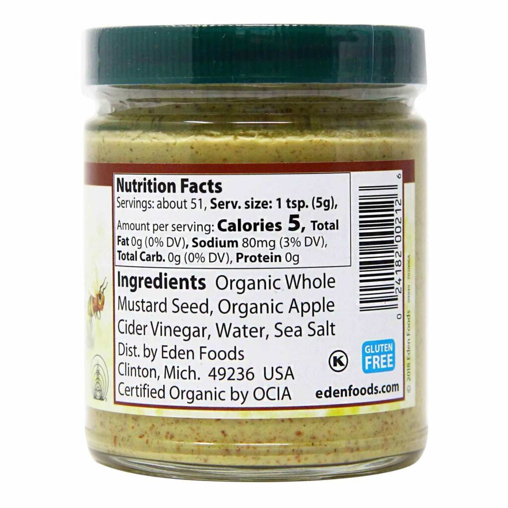 Eden Foods Mostarda Marrom Orgânica 280g: Sabor Autêntico e Natural para sua Cozinha - Imagem 2