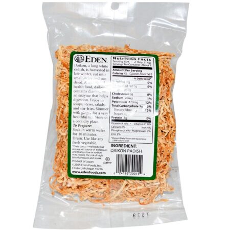 Eden Foods, Rabanete Branco Desidratado em Pedaços - 100 g - Image 2