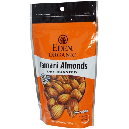 Eden Foods, Amêndoas Torradas com Tamari Orgânico - 113 g