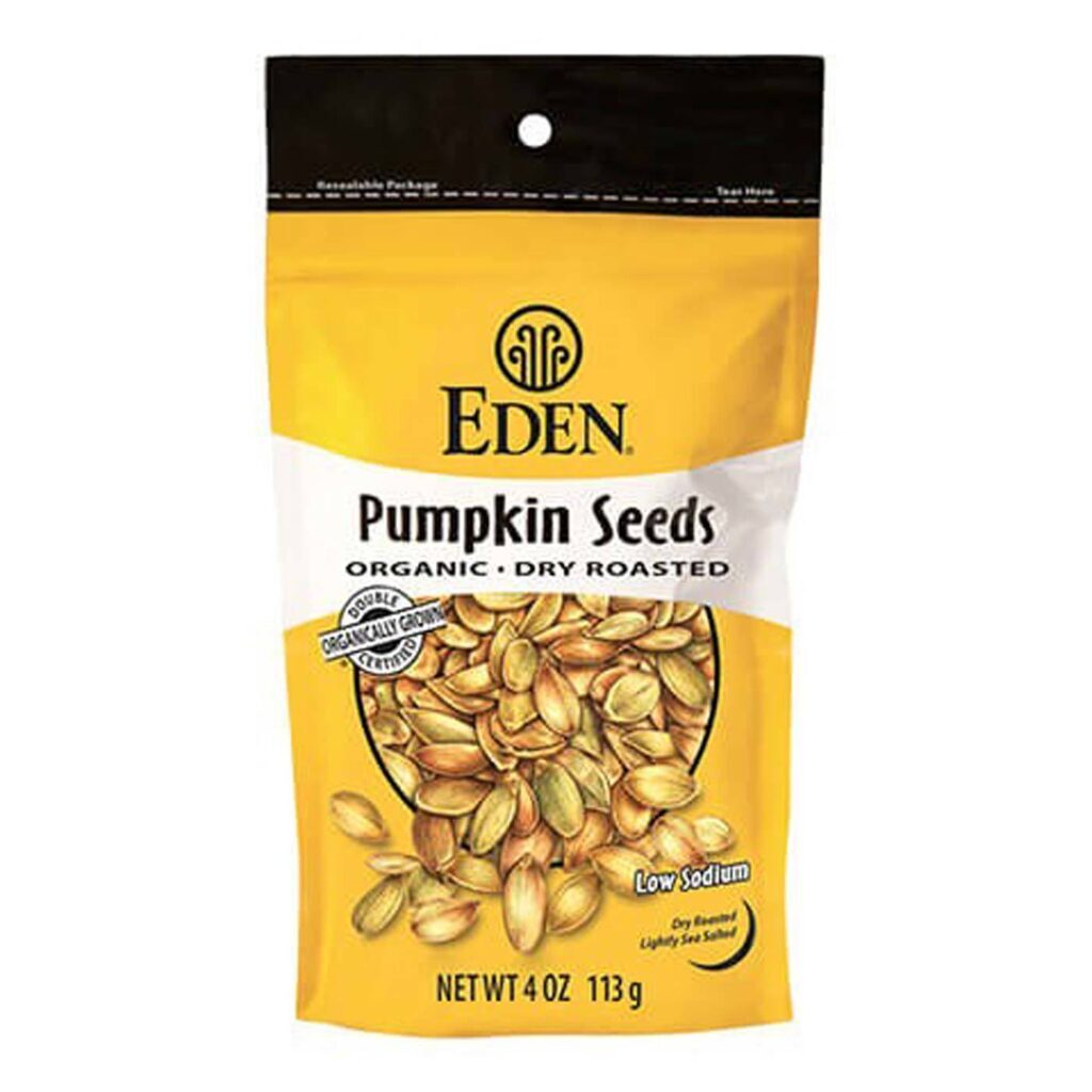 Eden Foods Sementes de Abóbora Assada Orgânicas 113g - Snack Saudável e Nutritivo