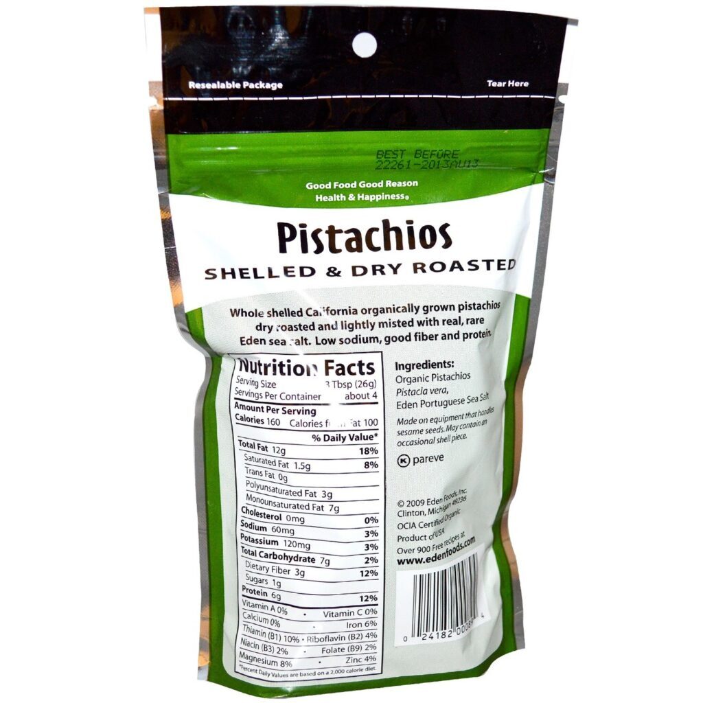 Pistache Orgânico Eden Foods - 113g (4oz) | Sabor Natural e Saúde - Imagem 2