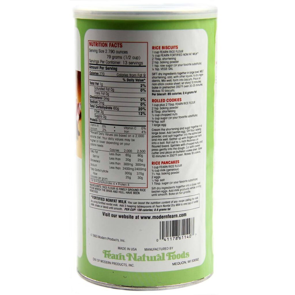 Fearn Farinha de Arroz Integral 1.02 Kg - Fonte de Energia e Nutrientes - Imagem 2