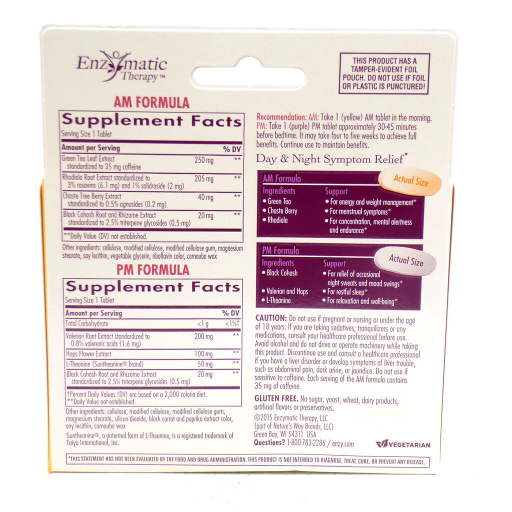 Enzymatic Therapy Perimenopausa AM/PM - Suplemento 60 Tabletes - Imagem 2