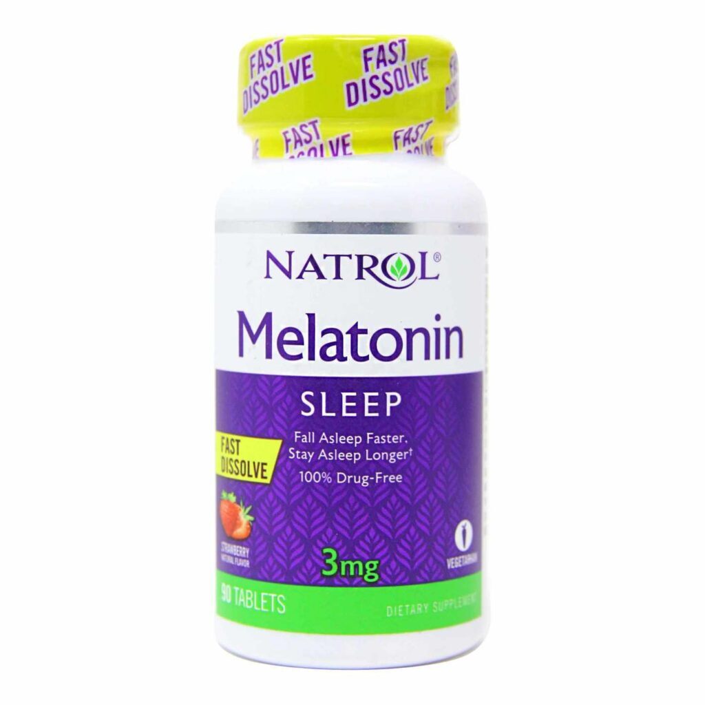Natrol Melatonina 3mg Dissolução Rápida Sabor Morango 90 Tabletes para Dormir Bem