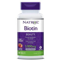 Biotina 5000 mcg Natrol 90 Tabletes: Cabelos, Pele e Unhas Fortes no Brasil