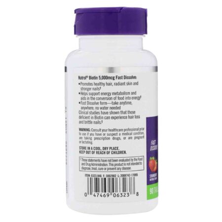 Biotina 5000 mcg Natrol 90 Tabletes - Image 3