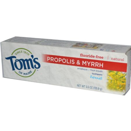 Tom's of Maine, Pasta de Dente Natural Antiplaca de Mirra e Própolis - 5,5 oz (155,9g)