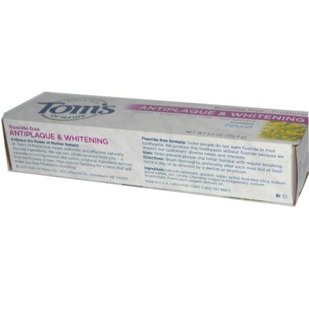 Tom's of Maine Creme Dental Antiplaca e Branqueamento Funcho 5,5 Oz - Image 2