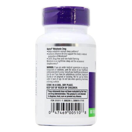 Natrol Melatonina 3 mg 60 Tabletes - Image 3