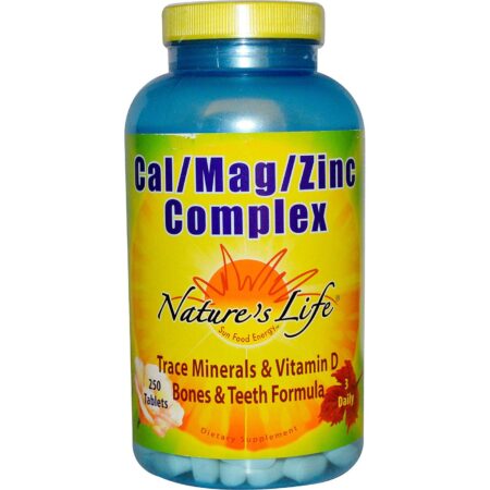 Nature's Life, Complexo de Cal/Mag/Zinco - 250 Tabletes