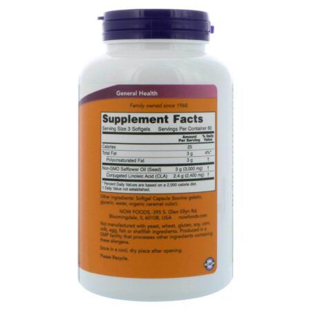 Now Foods, CLA 800 mg -180 Cápsulas em Gel - Image 2