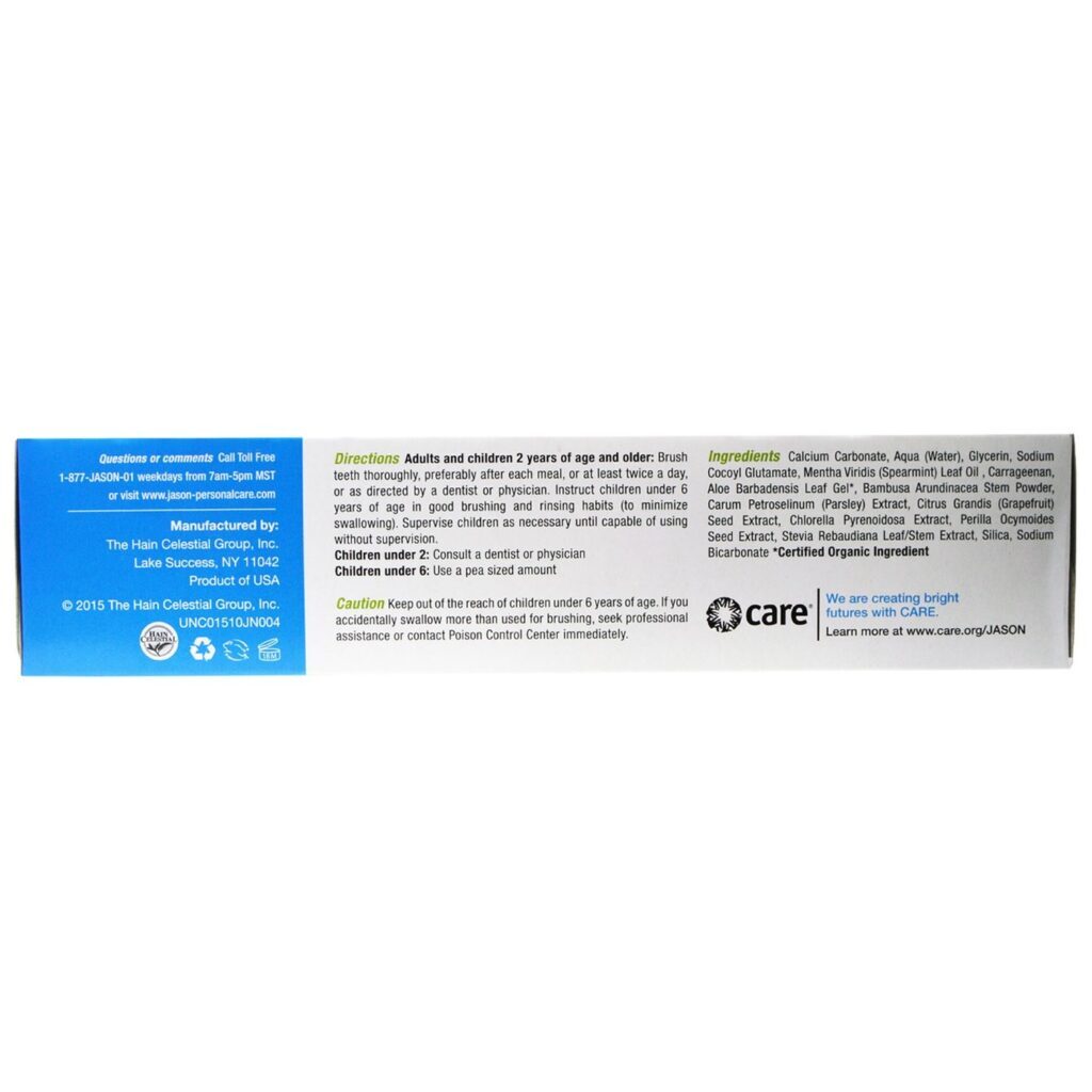Jason Natural Cosmetics Creme Dental Sea Fresh Hortelã - 170g: Frescor Natural para seu Sorriso - Imagem 2