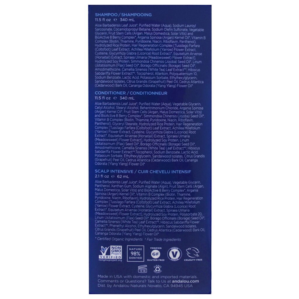 Andalou Naturals: Kit 3 Pçs para Cabelos Finos e Quebradiços - Nutrição Intensa - Imagem 3