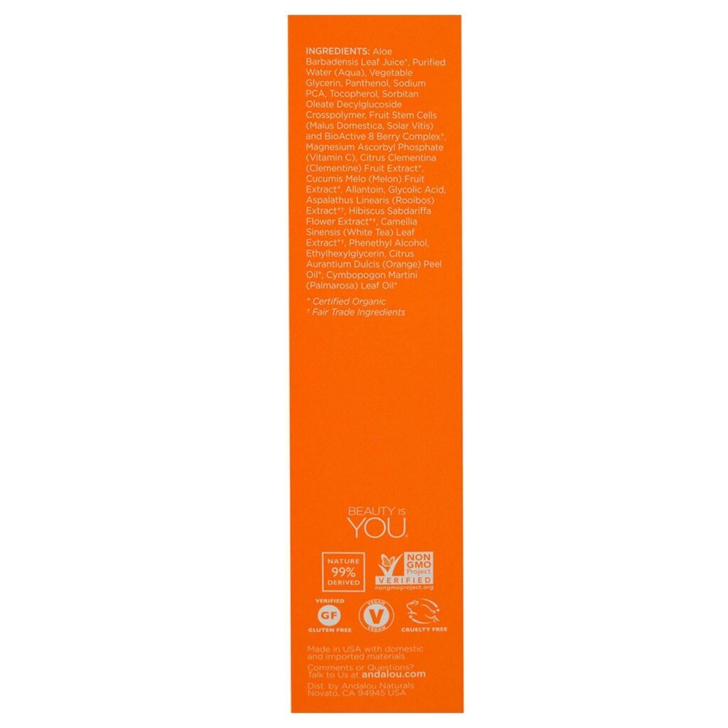 Andalou Naturals Tônico Iluminador Clementina + Vitamina C - 178 ml para Pele Radiante - Imagem 2