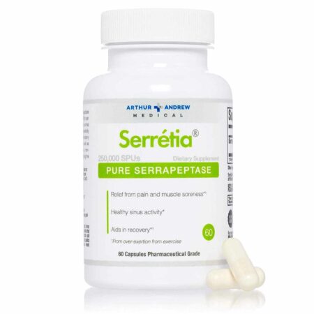 Arthur Andrew Medical, Serretia® 250000 SPU - Serrapeptase Pura - 60 Cápsulas