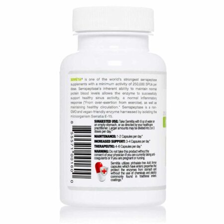 Arthur Andrew Medical, Serretia® 250000 SPU - Serrapeptase Pura - 60 Cápsulas - Image 3