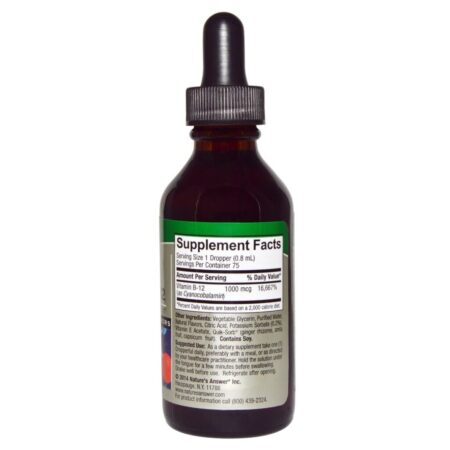 Nature's Answer Vitamina B-12 Líquido 60 ml - Energia e Vitalidade Essenciais - Imagem 2