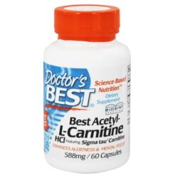 Doctor's Best Acetil L-Carnitina com Sigma Tau 60 Cápsulas - Energia e Metabolismo