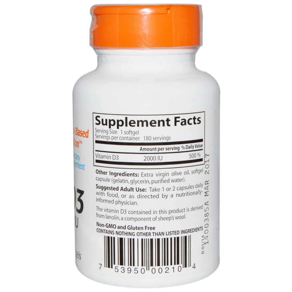 Doctor's Best Vitamina D3 2000UI 180 Cápsulas Gelatinosas - Saúde Óssea e Imunidade no Brasil - Imagem 2