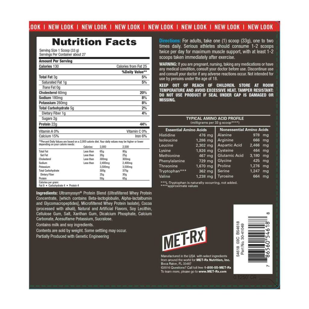 MET-Rx Ultramyosyn Whey Protein Chocolate 907g - Massa Muscular e Recuperação - Imagem 3