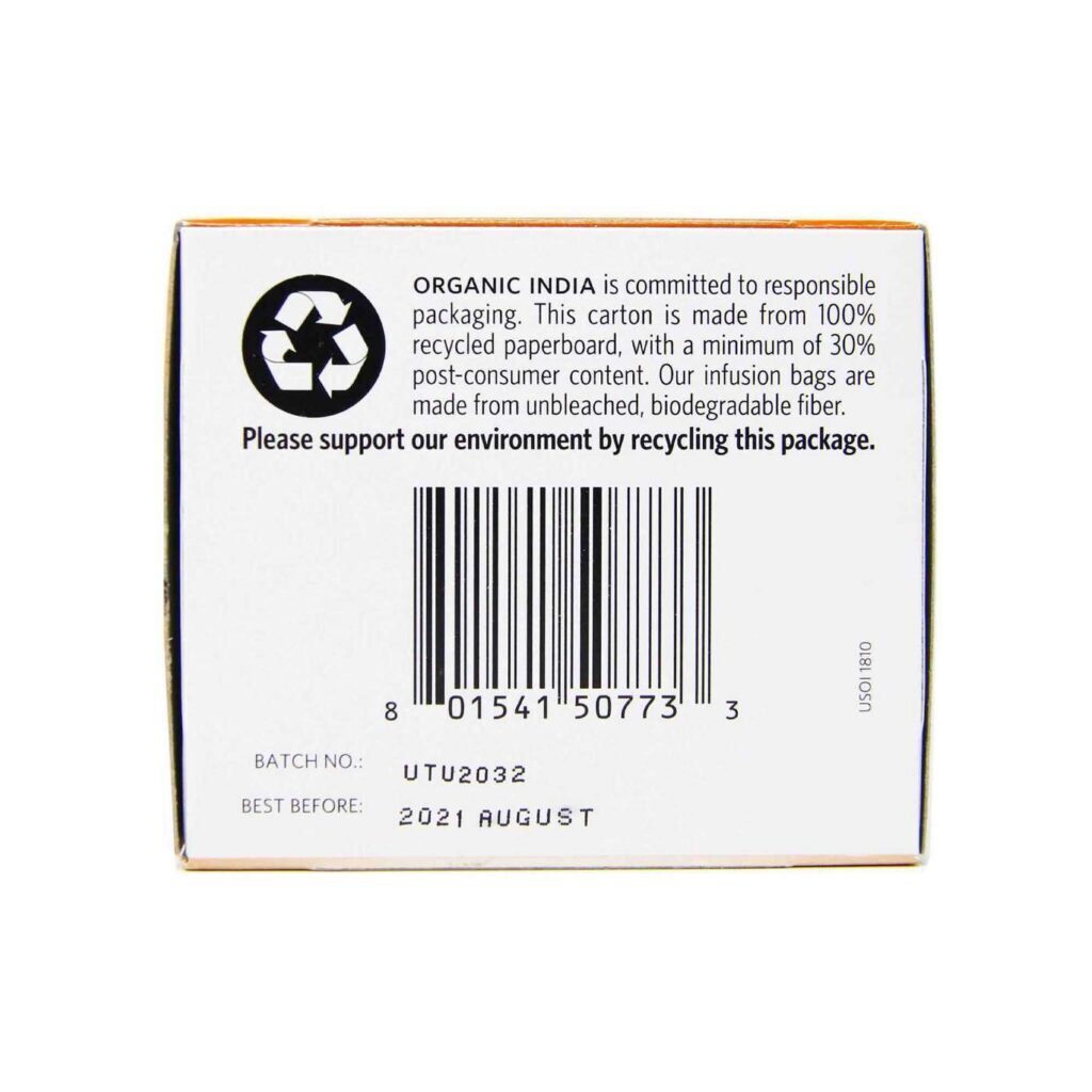 Organic India Chá de Gengibre - Alívio Natural 18 Saquinhos - Imagem 4