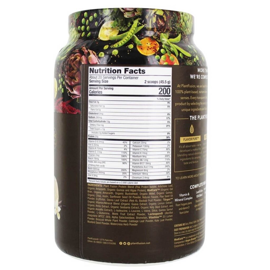 Plantfusion Proteína Vegetal Refeição Completa Baunilha 910g - Nutrição Completa e Saudável - Imagem 2