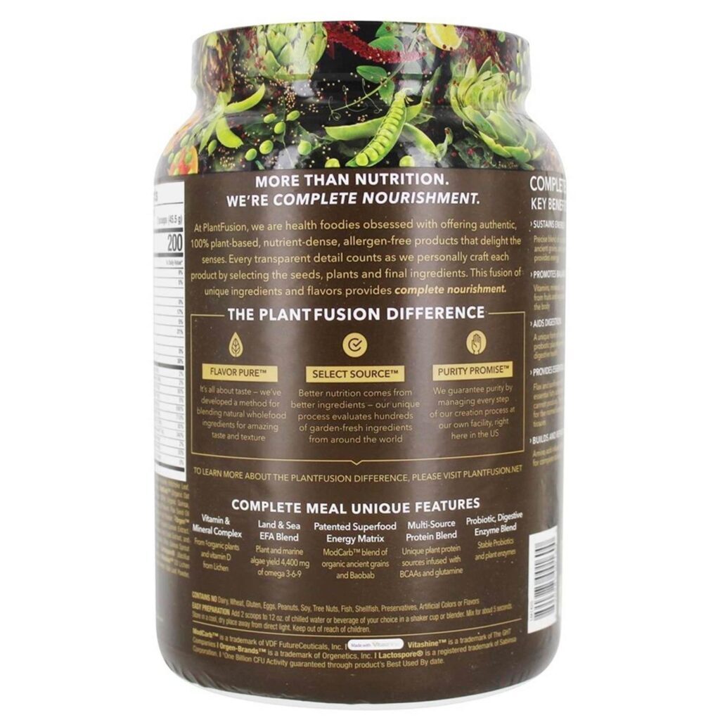 Plantfusion Proteína Vegetal Refeição Completa Baunilha 910g - Nutrição Completa e Saudável - Imagem 3