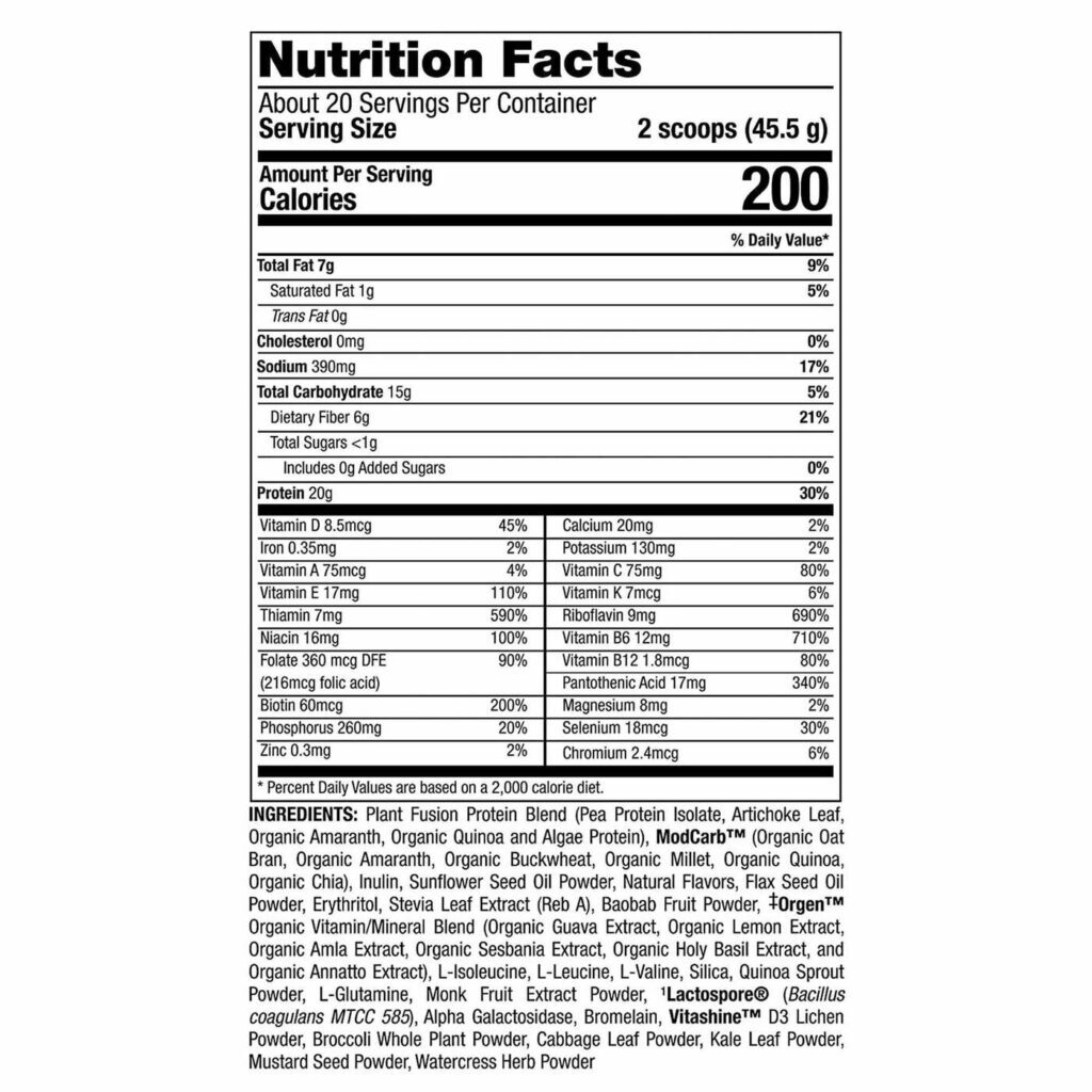 Plantfusion Proteína Vegetal Refeição Completa Baunilha 910g - Nutrição Completa e Saudável - Imagem 5