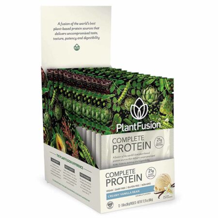 PlantFusion, Proteína Completa de Planta - Feijão de Baunilha - 12 Pacotes com 30g cada