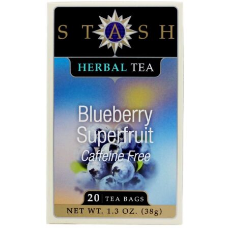 Stash Herbal Tea, Chá da Superfruta Mirtilo - Sem cafeína - 20 saquinhos de chá