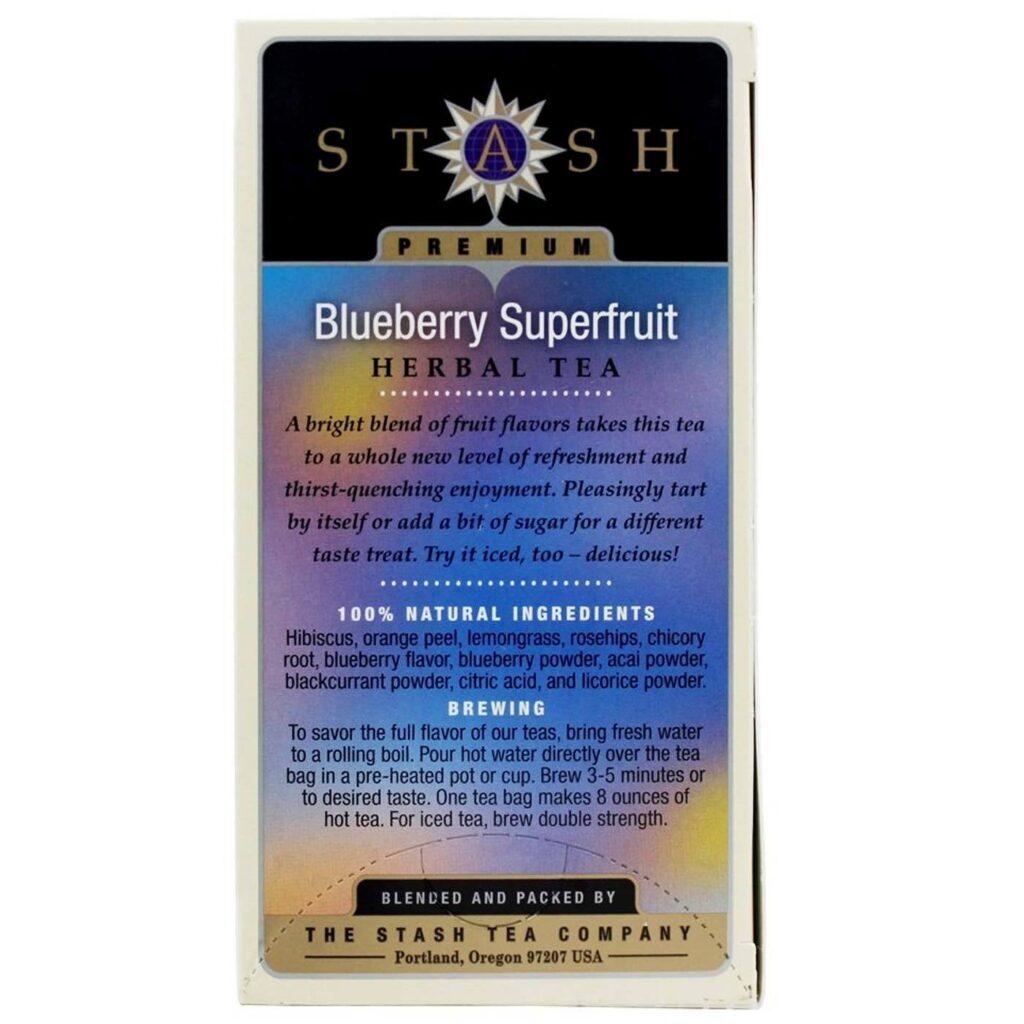 Stash Herbal Tea Chá Superfruta Mirtilo Sem Cafeína 20 Saquinhos - Imagem 2