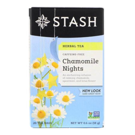 Stash Tea, Chá Noites de Camomila Noites Mistura do Sono - 20 Saquinhos de Chá