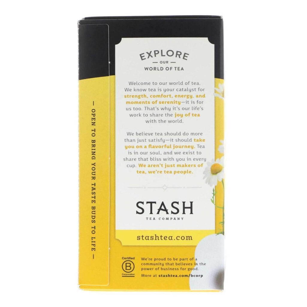 Stash Tea Chá de Camomila Premium - 20 Saquinhos para Relaxamento Profundo - Imagem 4