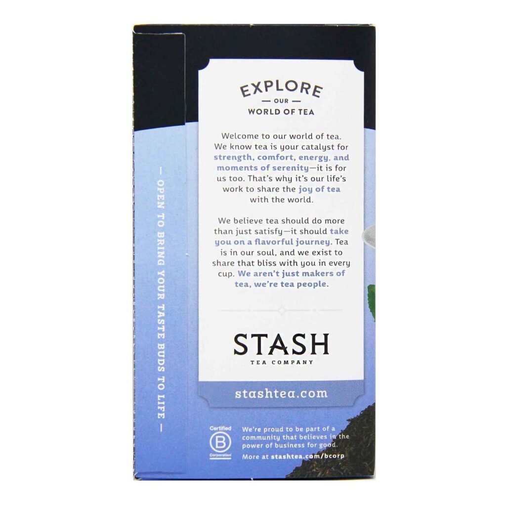 Chá Earl Grey Stash Tea Duplo Bergamota - 18 Saquinhos - Aroma Cítrico e Refrescante - Imagem 2