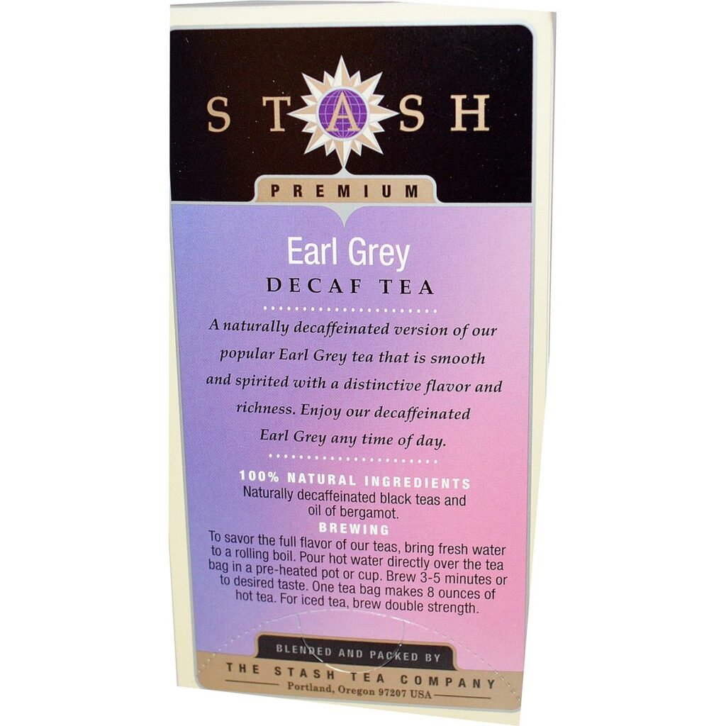 Stash Tea Chá Descafeinado Earl Grey - 18 Saquinhos de Chá | Sabor Clássico e Relaxante - Imagem 2