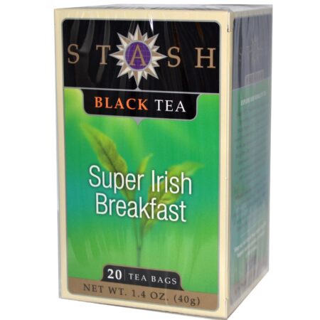 Stash Tea Black Tea, Chá Super Café da Manhã Irlandês - 20 Saquinhos de Chá