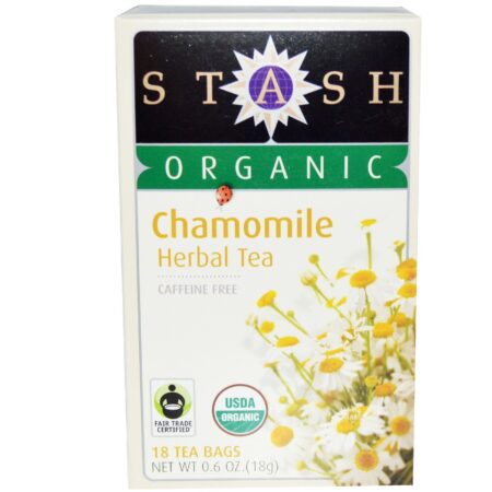 Stash Tea, Chá de Camomila Orgânico - 18 Saquinhos de Chá