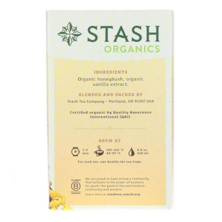 Stash Tea Organic, Chá de Ervas Orgânicas com Honeybush Rooibos e Baunilha - 18 Saquinhos de Chá - Image 5