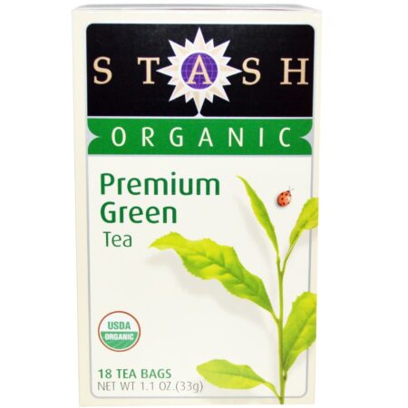 Stash Tea, Chá Verde Orgânica Premium - 18 Saquinhos de Chá